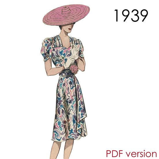 1939 Dress. Bust 102 cm (40"). PDF